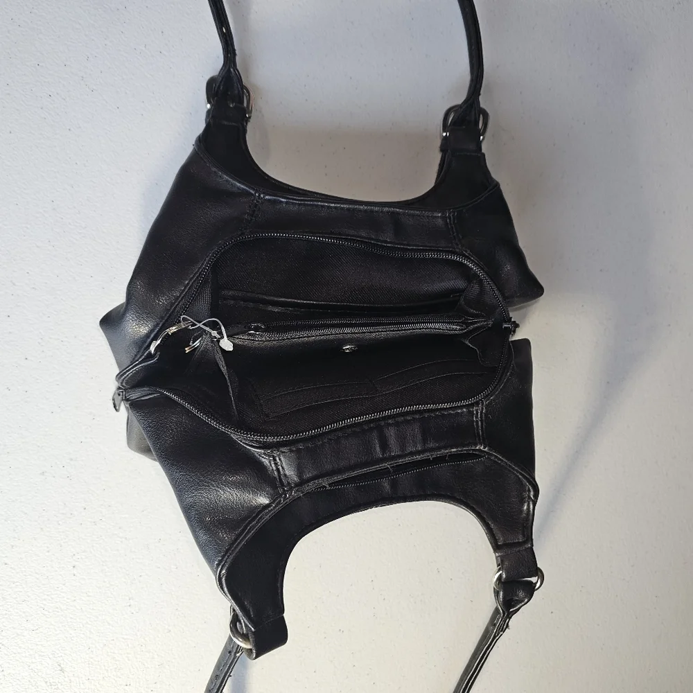 Kounty Black Leather Shoulder Bag - Picture 8 of 16